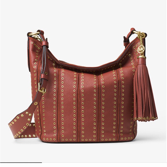 Michael Kors Brown Studded Shoulder Bag - Picture 1 of 9